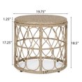 thumbnail image 4 of GDF Studio Colmar Outdoor Wicker Side Table, Light Brown, 4 of 6