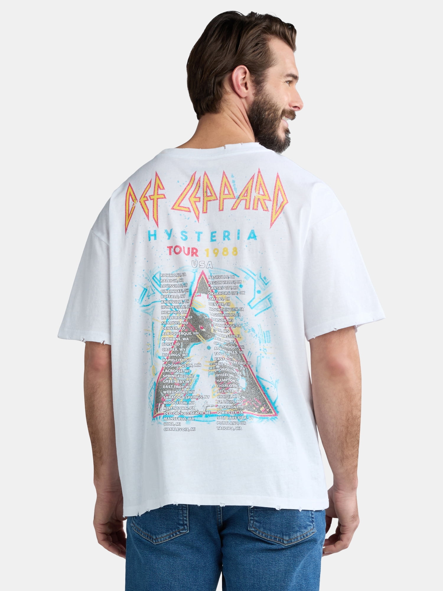 Def Leppard Men's & Big Men's Oversized Graphic Band Tee, Sizes XS-3XL