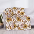 thumbnail image 3 of Goofa Sunflowers And Butterflies Pattern Fleece Throw Blanket for Couch, Soft Checkered Flannel Blanket for Sofa, Warm Cozy Decorative Blanket Fall Decor Gift-50"x40", 3 of 6