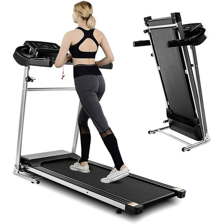 2022 Upgrade Merax Electric Folding Treadmill – Easy Assembly Fitness Motorized Running Jogging Machine with Speakers for Home Use, 15 Preset Programs