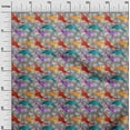 thumbnail image 3 of oneOone Polyester Spandex Red Fabric Asian Japanese Koi Fish with Geometric Texture Craft Projects Decor Fabric Printed by The Yard 56 Inch Wide, 3 of 4