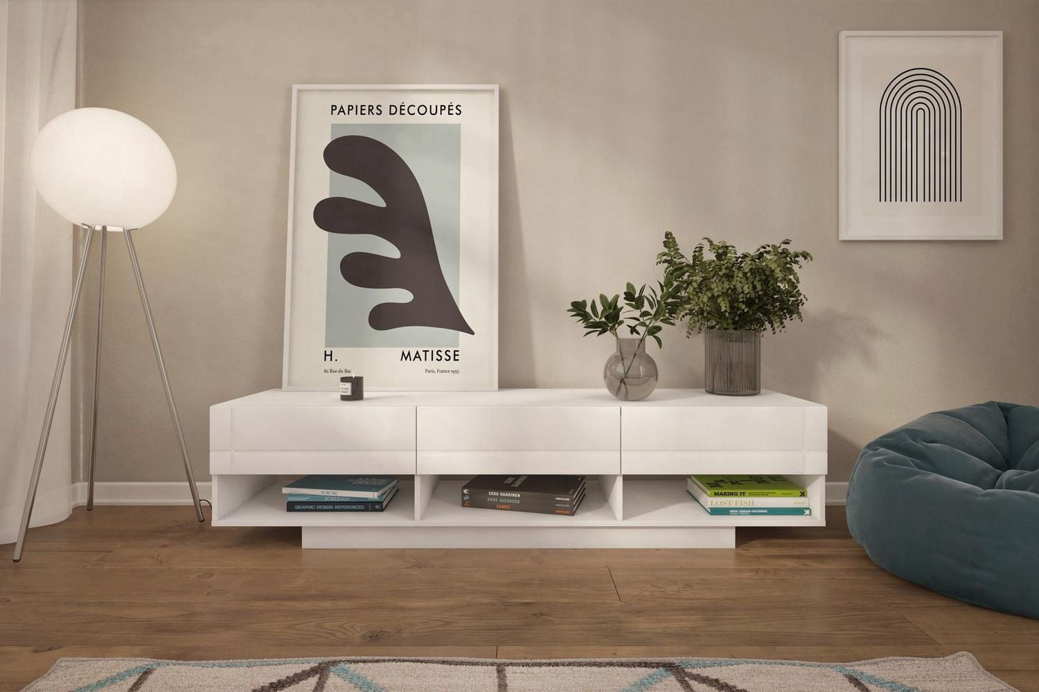 Stereo 3 Drawer 72-Inch TV Stand