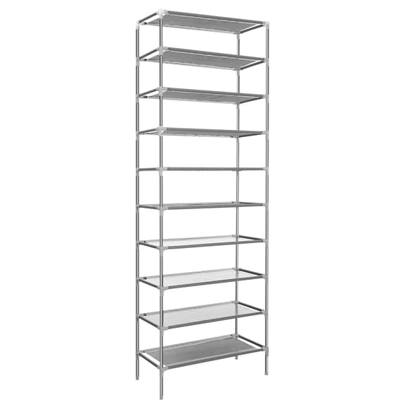 10 Tiers Shoes Rack Shelves 27 Pairs Shoes Organizer Stand Non-Woven Fabric Detachable Shoes Tower Stackable Shoes Rack