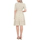 thumbnail image 3 of INSPIRE CHIC Vestido Midi Floral de Manga Abullonada con Cuello Peter Pan y Cintura Alta para Mujeres XS Beige Claro, 3 of 5