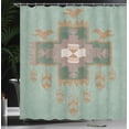 thumbnail image 3 of Ambesonne Tribal Shower Curtain, Dreamcatcher Folkloric Ikat, 69"Wx84"L, Blue Grey Pale Rust, 3 of 4