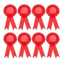 Uxcell 8Pcs Blank Award Ribbon, 6" x 3" Honorable Participation Badge Ribbons for Sports Events, Red