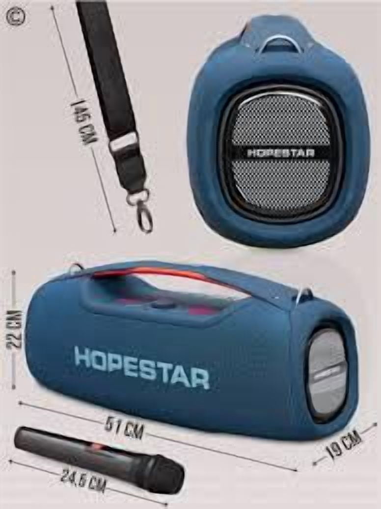 Hopestar 100W Wireless Bluetooth Speaker with Microphone & Carry Handle, Portable, Powerful Sound