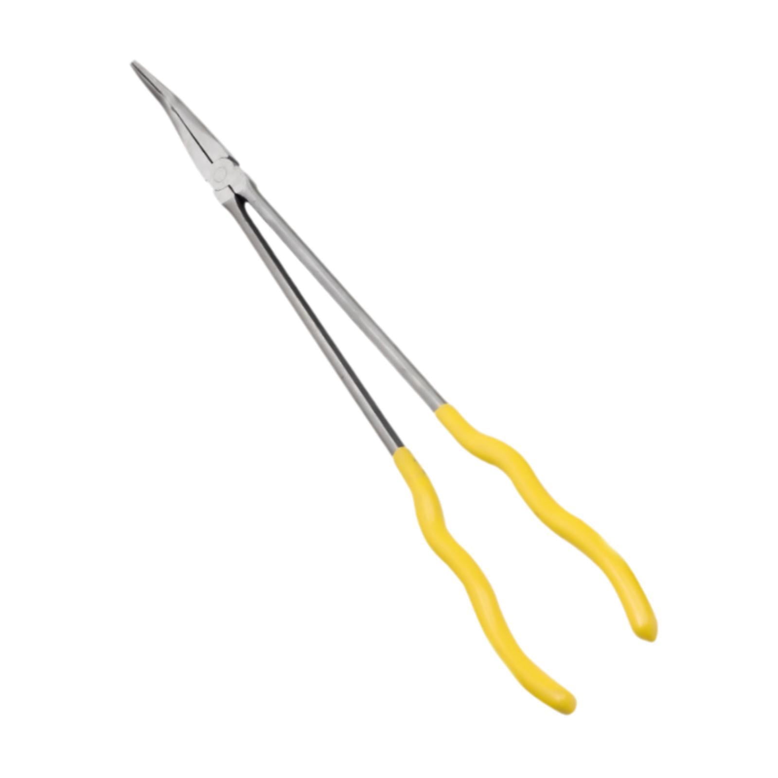 Long Pin Reach Pliers Needle Nose Industrial Strength High Carbon Steel for Automotive and Electrician Tasks