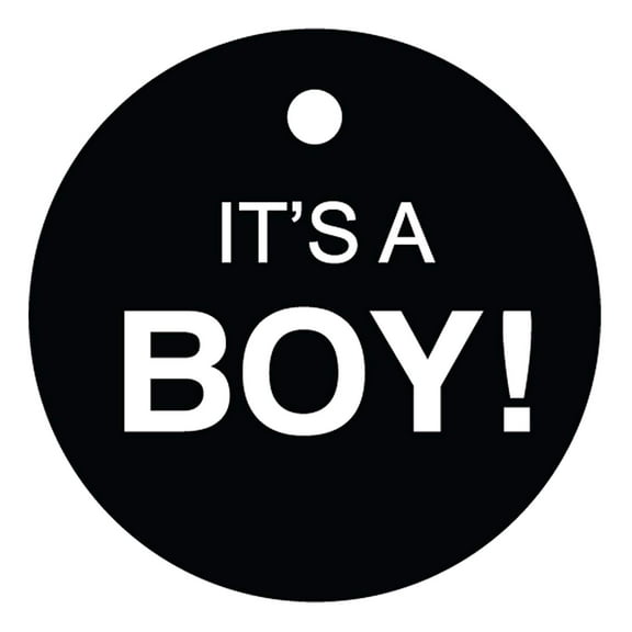 100 PCS Circle Personalized Baby Shower Favor Gift Tags It's a Boy Baby Shower Hang Tags