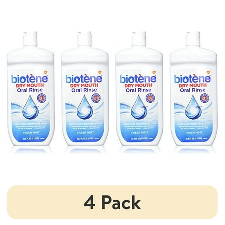 (4 pack) Biotene Dry Mouth Oral Rinse for Dry Mouth Symptoms 33.8 FL OZ