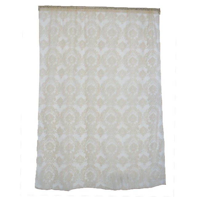 Panel Divisor de Cortinas con Ojal de Cortina de Ventana de Encaje Flocado de 1 Pieza beige BLESIY Cortina de ventana