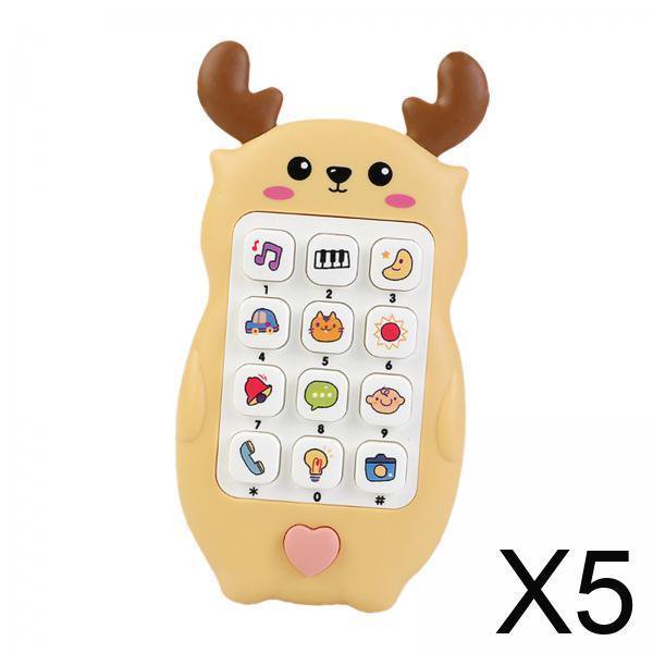 5xElectronic Learning Smartphone Toy Baby Toy Para Bebés Pequeños 6 Meses+ Amarillo