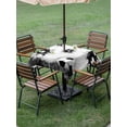 thumbnail image 4 of Outdoor Tablecloth with Umbrella Hole for Patio/Picnic/Party/Camping, Black White Football Waterproof Table Cloth Square Cover Washable, Grassland Modern Sporty Aesthetic (54"x 54"), 4 of 9