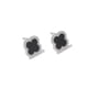 thumbnail image 1 of Par de agujas de plata Pendientes de trébol de la suerte de ágata de diamante negro único Pendientes de trébol negro de plata esterlina (Plata) ER, 1 of 5