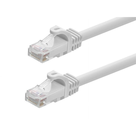 Monoprice Cat6 Ethernet Patch Cable - 7 Feet - White | Network Internet Cord - Snagless RJ45, Stranded, 550Mhz, UTP, Pure Bare Copper Wire, 24AWG - Flexboot Series