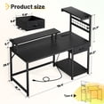 thumbnail image 4 of EnHomee 39.4“ WDesk with Power Outlets & Hutch Homing Desk for Small Space Computer Desk with Storage Shelves，Black, 4 of 7