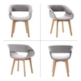 thumbnail image 3 of Ivinta Small Dining Table Set for 2, Round Glass Dining Table with Two Yellow Upholstered Fabric Chairs (Fabric, Grey), 3 of 6