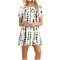 thumbnail image 1 of Vestidos de Verano de Mujer Cuello Redondo Manga Corta Impreso, Ligero Y Cómodo Vestidos Casuales para Mujeres, 1 of 8