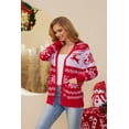 thumbnail image 2 of Uvplove Women's Ugly Christmas Cardigan Long Sleeve Open Front Knit Cardigans Sweater with Pockets F Christmas Red-XL,S-2XL, 2 of 9