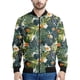 thumbnail image 3 of Chaqueta con cremallera y estampado de flores hawaianas para hombre, sudadera con estampado de plantas tropicales en 3D, sudaderas estilo bomber, abrigos de manga larga de gran tamaño, 3 of 5