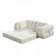 thumbnail image 6 of Human Dog Bed, Lazy Sofa Couch, 78.7" Multi-Functional Foldable Sofa Bed, 3-in-1 Teddy Fabric Foam-Filled Sleeper Sofa Bed for Living Room,Guest Bed,Playroom,Beige, 6 of 25