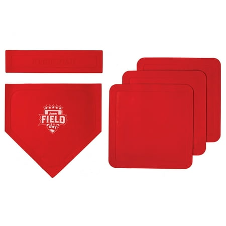 Franklin Sports Field Day Base Set - Throw Down Rubber Bases for Baseball + Softball with Home Plate - Portable for Backyard Baseball, Softball + Kickball - Easy Set Up