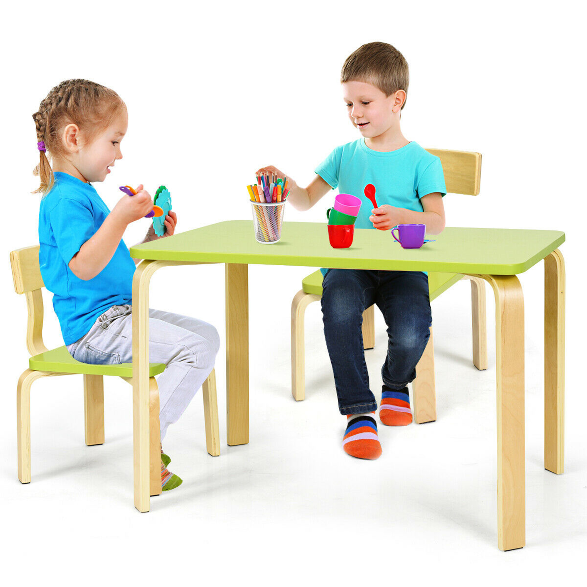 child's activity desk and chair