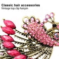 thumbnail image 4 of Dinheiro Pasador francés con diamantes de imitación en forma de pavo real para mujer, accesorios para el cabello retro para mujeres y niñas, 4 of 5