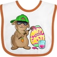 thumbnail image 3 of Inktastic Hip Hop Artist Cute Easter Bunny Painting Egg Boys or Girls Baby Bib, 3 of 4