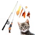 thumbnail image 3 of Interactive Cat Feather Toys, Retractable Cat Toy and 6PCS Squiggly Feathers Teaser Refills, Cat Toys for Indoor Cats Kitten Play Chase Exercise, 3 of 8