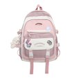 thumbnail image 1 of Nueva mochila de estudiante, mochila de estilo universitario de color de contraste de moda, bolsa de decoración de insignia linda, 1 of 4