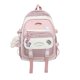 thumbnail image 1 of Nueva mochila de estudiante, mochila de estilo universitario de color de contraste de moda, bolsa de decoración de insignia linda, 1 of 4
