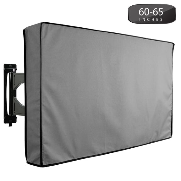 Outdoor TV Cover 60" to 65" Inches Universal Weatherproof Protector - Grey