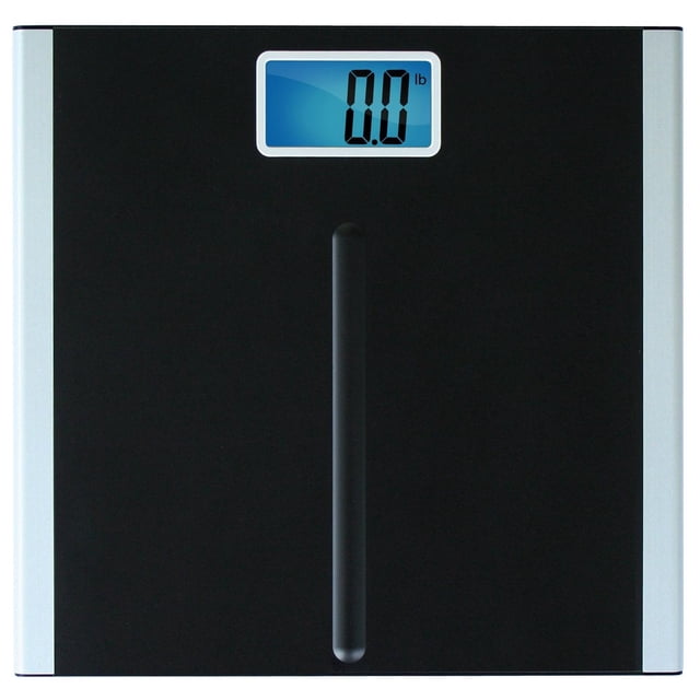 EatSmart - Báscula de baño digital con pantalla LCD de 3,5" y tecnología de escalón, color negro