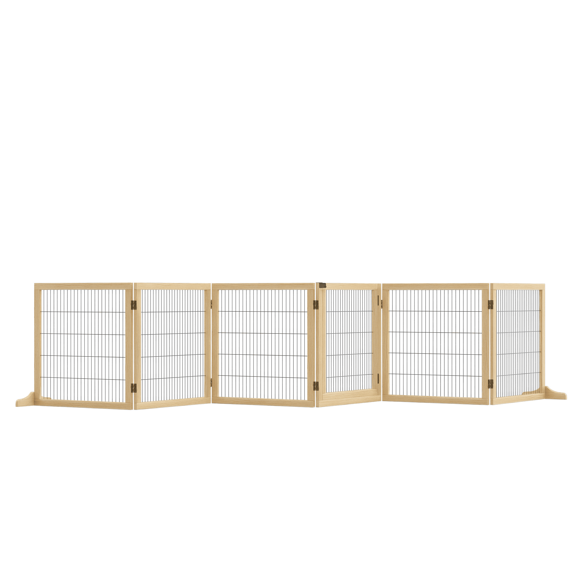 PawHut Wooden Pet Gate for Doorway & Stairs, Small & Medium Dogs, Natural