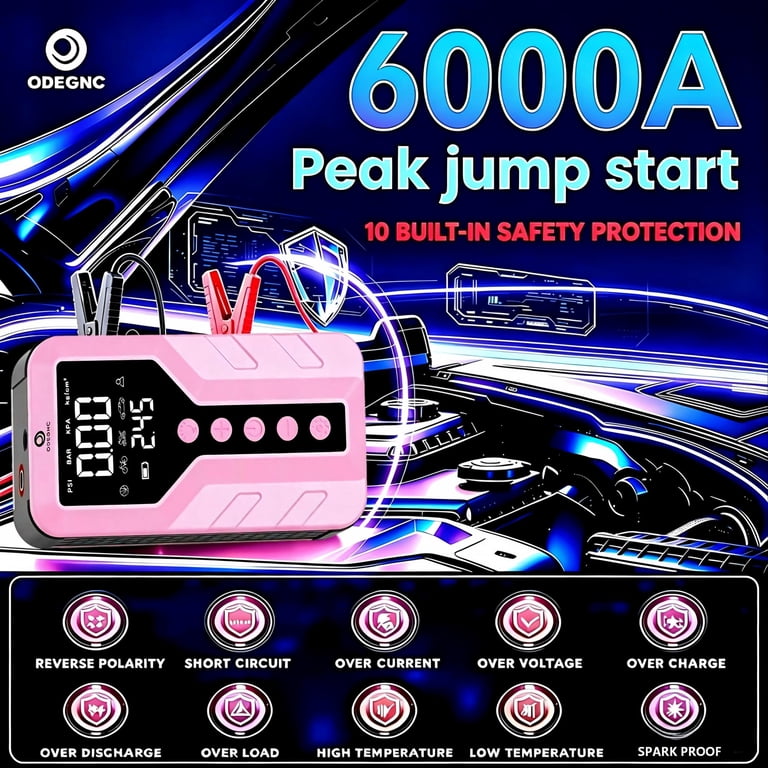 ODEGNC 6000A Jump Starter with 150PSI Air Compressor photo 2
