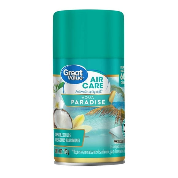 Aromatizante Great Value repuesto aqua paradise 175gr