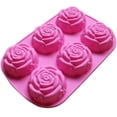 thumbnail image 5 of Set of 2 Large Rose Flower Ice Cube Chocolate Soap Tray Mold Silicone Party maker, 5 of 5