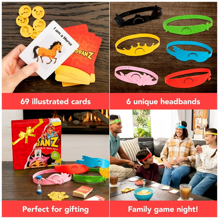 Hedbanz Picture Guessing Game with 25 Bonus Cards for Kids Ages 6