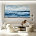 thumbnail image 3 of Abstract Ocean Landscape Oil Painting on Canvas Extra Large Wall Art Blue Sky Beach Decor for Modern Living Room Wall Decor,Unstretched,Frameless,(102*204cm)40*80Inches, 3 of 5