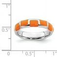 thumbnail image 2 of Sterling Silver Polished Orange Enameled Ring, 2 of 8