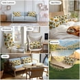 thumbnail image 6 of Waterproof Throw Pillow Covers Set of 2, 20x12 Inch Summer Sunflowers Decorative Pillowcases Outdoor Pillow Slip Cushion Covers Set for Couch Tent Farmhouse Watercolor Floral Wooden, 6 of 7