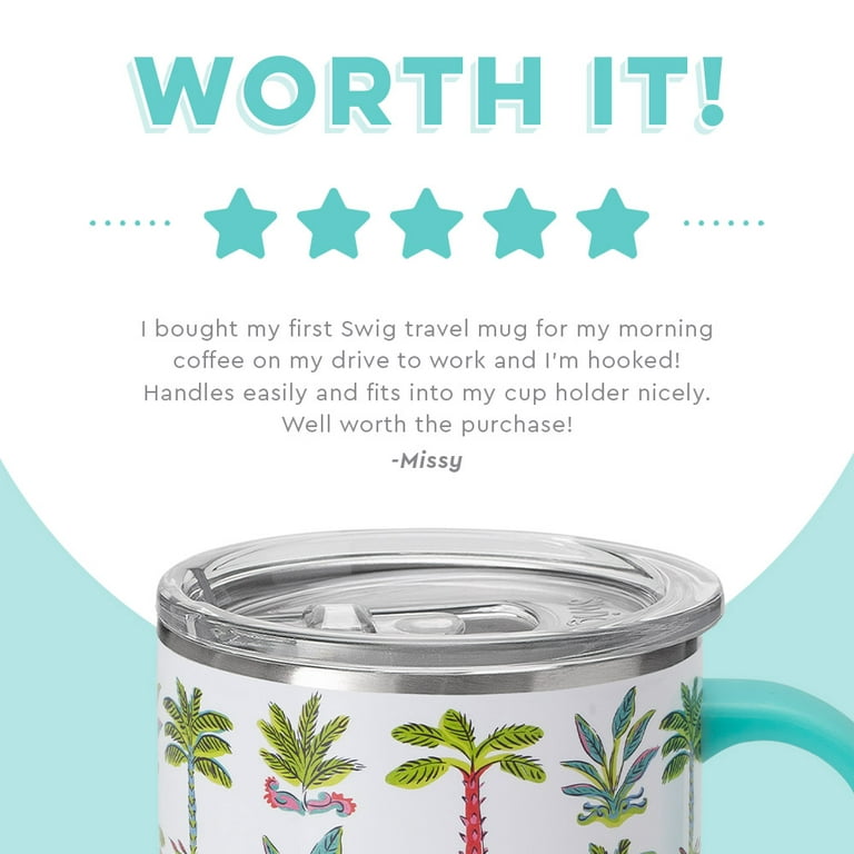 Swig Life 18oz Travel Mug | Insulated Stainless Steel Tumbler with Handle |  SCOUT Hot Tropic
