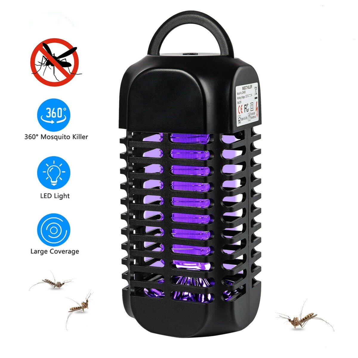 Electric Mosquito Killing Trap Lamp Non-Toxic Insect Fly Bug Zapper Catcher 