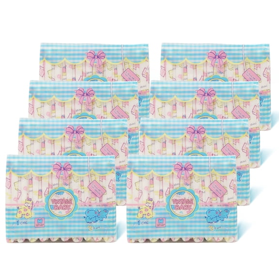 Littleforbig Adult Printed Diaper 80 Pieces (8 Packs) - Vintage Baby (Medium 28"-38")