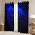 thumbnail image 2 of Feelyou Blue Rose Flower Blackout Curtains Set of 2 (52x84 Each), Romantic Valentines Day Window Curtains, Teens Adult Women Men Curtains and Drapes, Blackout Curtains Room Decor, 2 of 6