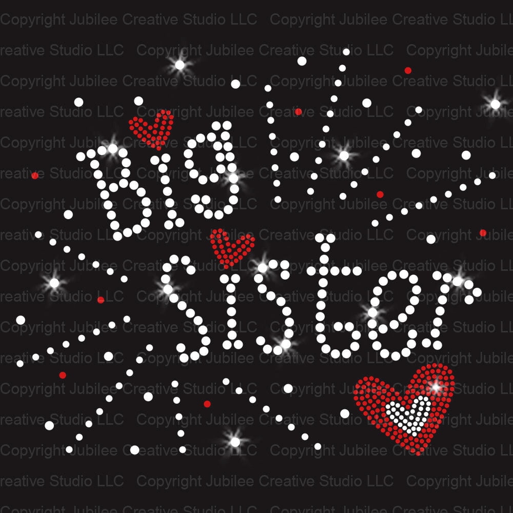 Big Sister Iron-on Clear Rhinestone Transfer by JCS Rhinestones