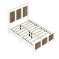 thumbnail image 5 of Full Size Wood Platform Bed Frame, Farmhouse Platform Bed with Wooden Strip Decoration Headboard and Footboard, Plywood Slats Support, No Box Spring Needed, White, 5 of 7