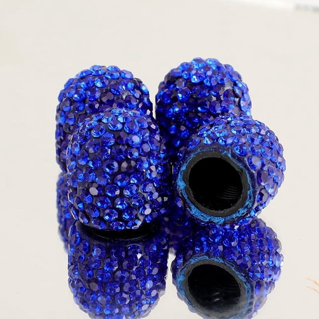 Car Tire Valve Stem Caps Red Sparkling Crystal Tire Caps Red Wheel Tire Valve Attractive Dustproof Bling Car Accessories Universal for Cars Trucks and Motorcycles 4 Pack,6