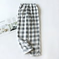 thumbnail image 2 of HAPIMO Women's Flannel Pajama Pant Plaid Pajama with Pockets Wide Leg Lightweight Casual Elastic Waist Home Yoga Pant Gray L, 2 of 5